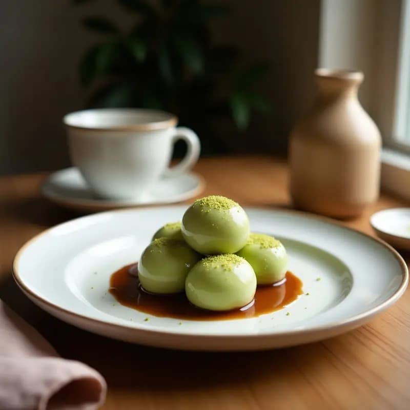 Mochi de Matcha y Chocolate Blanco: Postre Japonés Esponjoso y Dulce