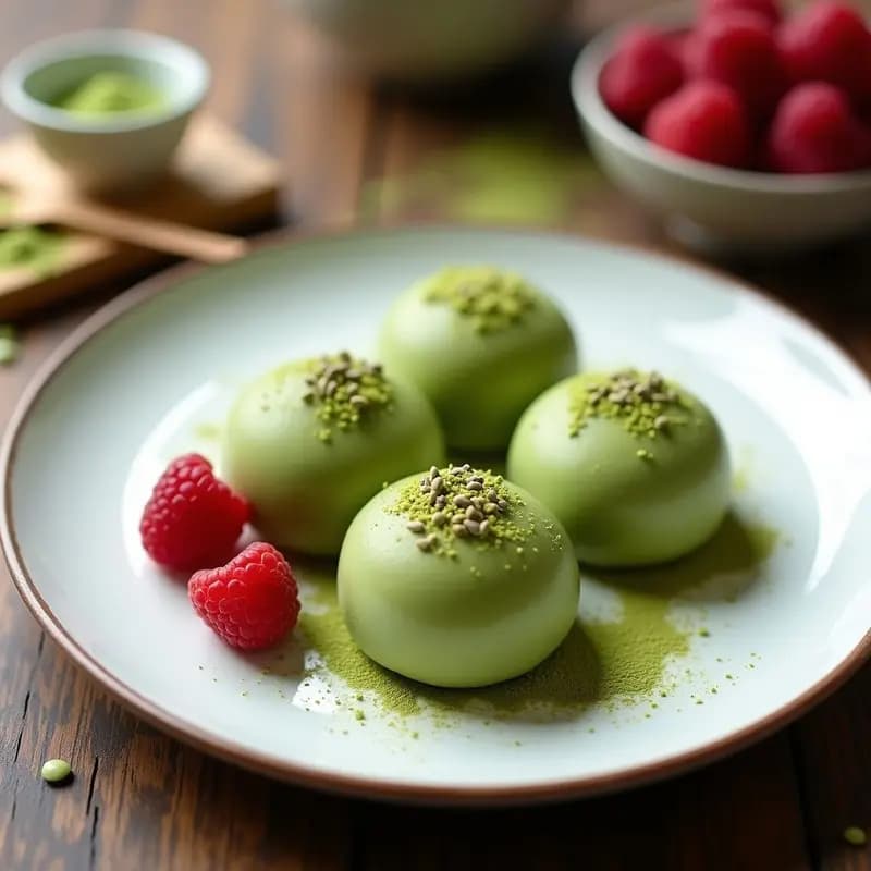 Mochi de Matcha y Frambuesa: Postre Japonés Sin Horno y Baja en Calorías