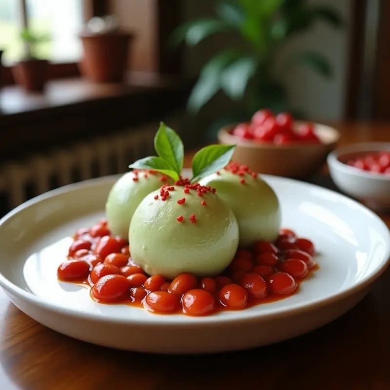 Mochi de Matcha y Frijoles Rojos: Postre Japonés Suave y Tradicional