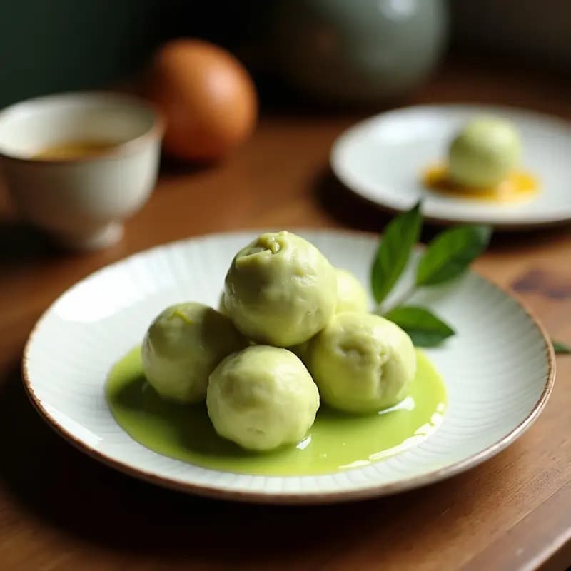 Mochi de Matcha y Mango: Postre Japonés Keto con Harina de Coco