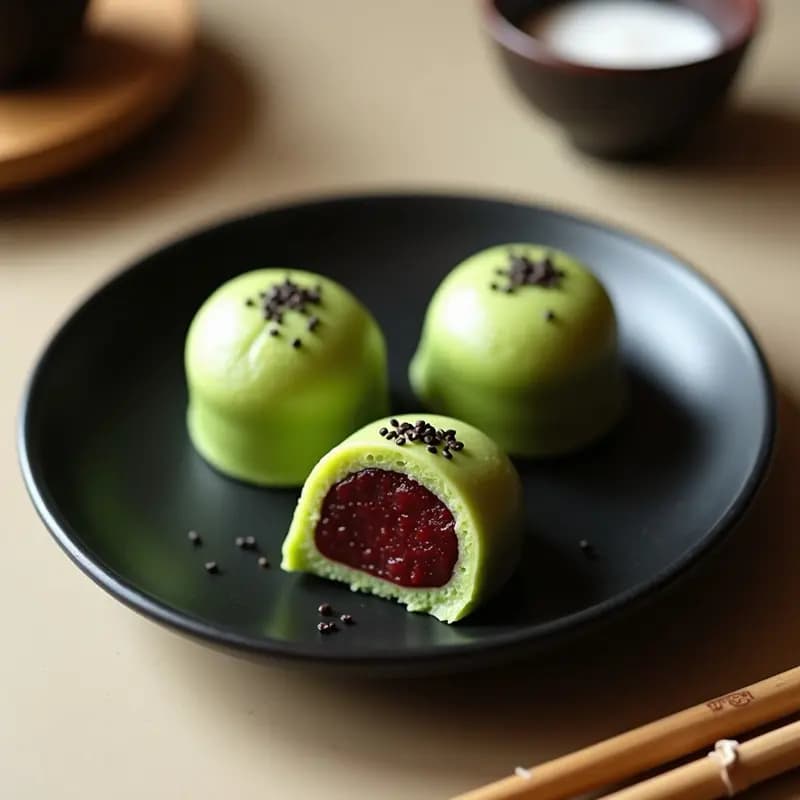 Mochi de Matcha y Paste de Judías Rojas: Postre Japonés Sin Azúcar y Keto