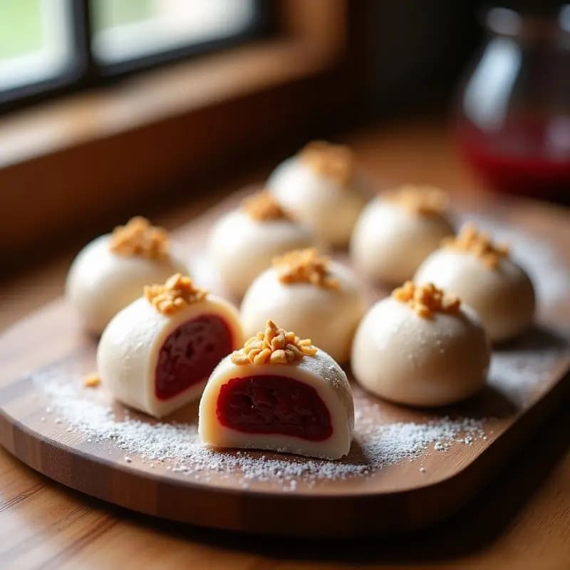 Mochi de Red Bean y Cacahuete: Postre Japonés Sin Gluten y Energético