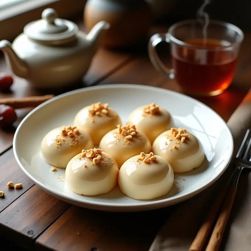 Mochi de Té Chai y Dátiles: Postre Japonés-Indio Sin Lácteos y Sin Harina