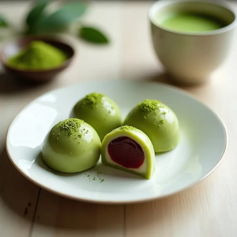 Mochi de Té Verde y Frijoles Rojos: Postre Japonés Sin Gluten y Vegano