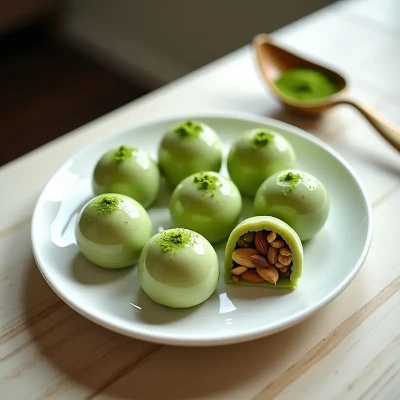 Mochi de Té Verde y Frutos Secos: Postre Japonés Sin Gluten y Energético