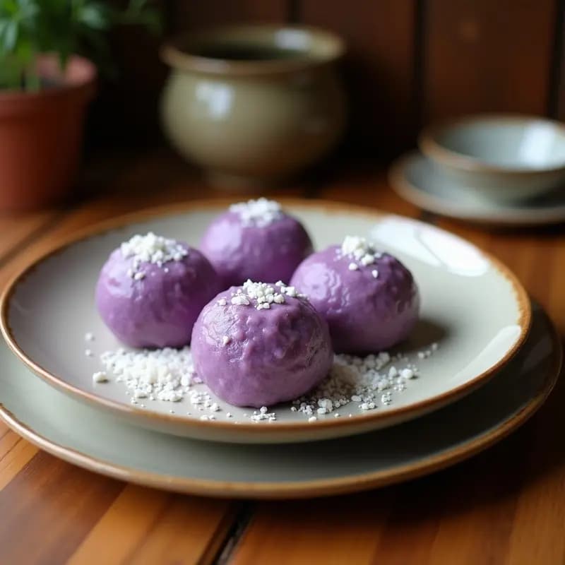 Mochi de Ube y Coco: Postre Filipino Morado y Esponjoso en 4 Ingredientes