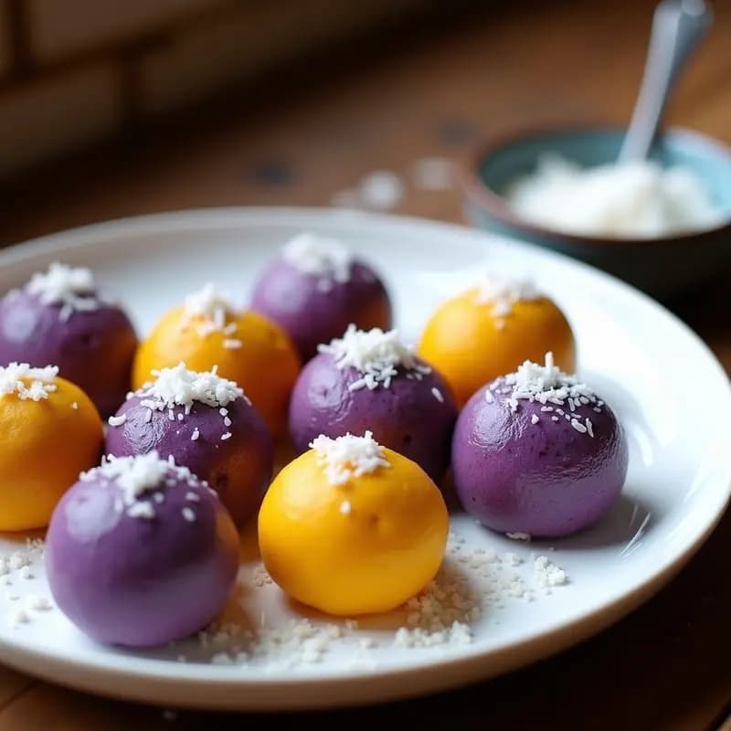 Mochi de Ube y Cúrcuma: Postre Filipino Antiinflamatorio en Microondas