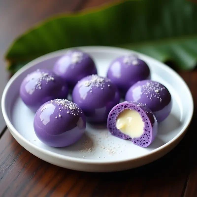 Mochi de Ube y Queso Cream Cheese: Postre Japonés Morado y Esponjoso en 20 Minutos