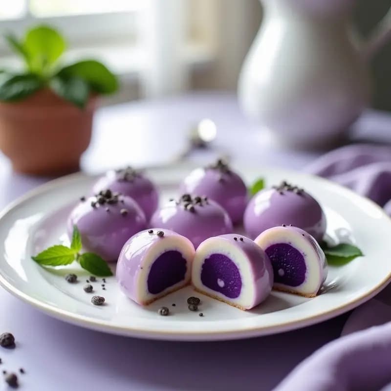 Mochi de Uva y Queso Crema Vegano: Postre Japonés Sin Gluten con Gelatina de Agar-Agar