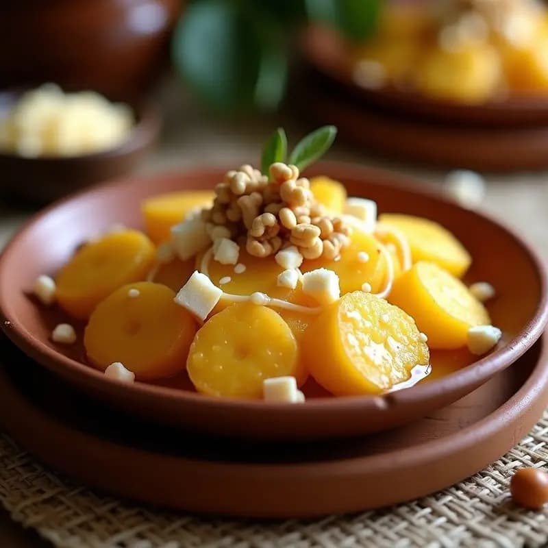 Mochika Peruana de Plátano Macho y Queso Fresco: Postre Andino Sin Harina