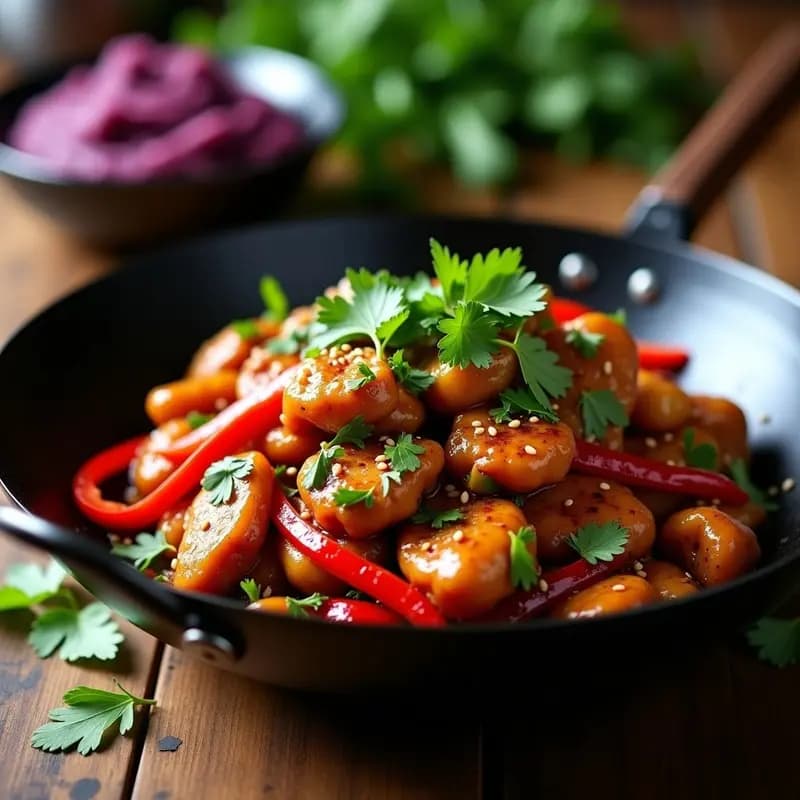 Mochika de Pollo al Cilantro: Receta Peruana en Wok con Sabor umami