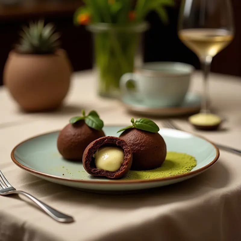 Mochis de Chocolate y Matcha Rellenos de Crema de Cacahuete: Postre Japonés-Peruano Sin Horno