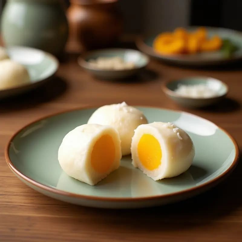 Mochis Rellenos de Mango y Coco: Postre Peruano Sin Gluten y Vegano