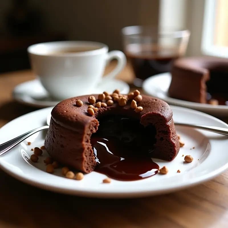 Moelleux de Chocolate y Café con Centro Líquido: Postre Francés Keto en 15 Minutos