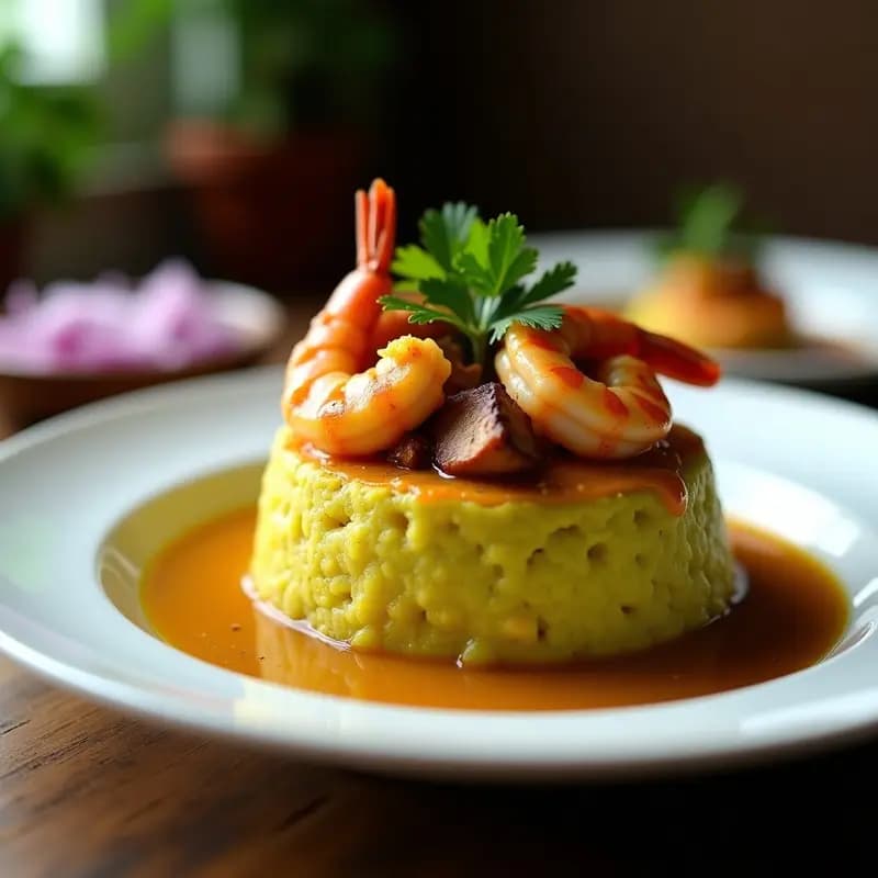 Mofongo Puertorriqueño con Camarones al Ajillo: Receta en Mortero y Alta en Sabor
