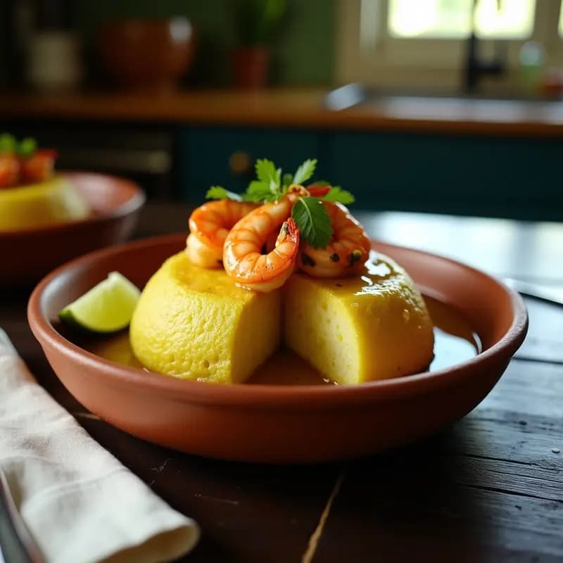 Mofongo Puertorriqueño con Camarones al Ajillo: Receta Tradicional en Olla Rápida
