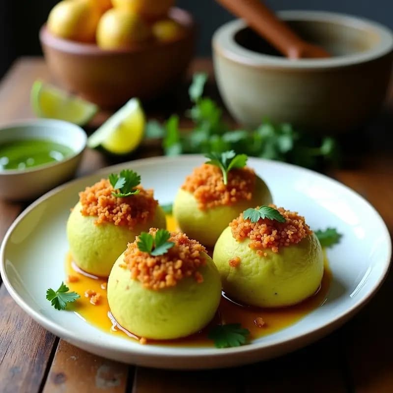 Mofongo de Chicharrón y Camarones: Receta Puertorriqueña con Plátanos Verdes y Ajo en Mortero