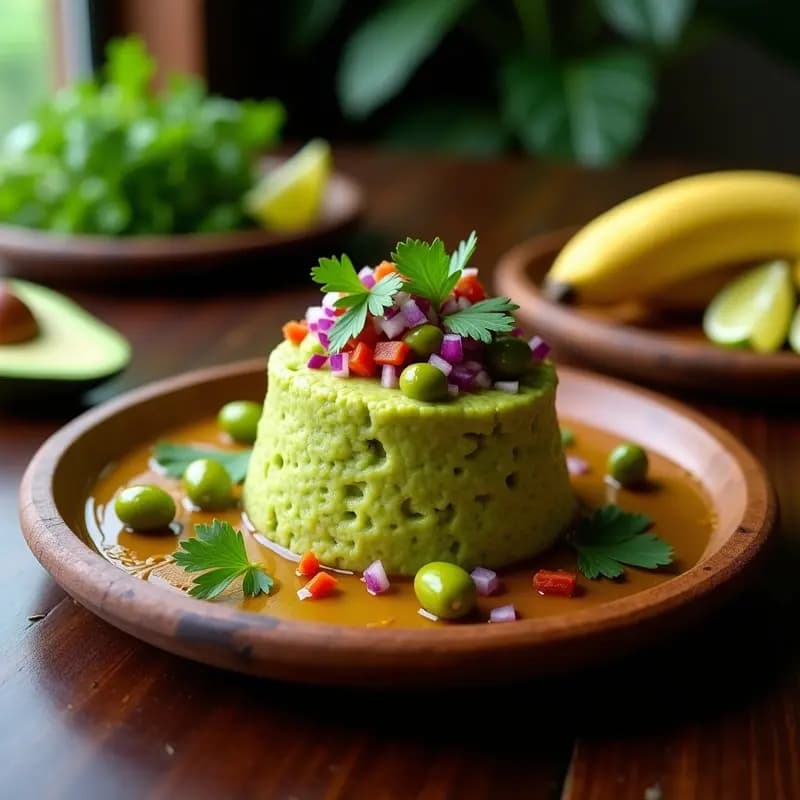 Mofongo Puertorriqueño de Plátano Verde y Aguacate: Receta Vegana con Toque Caribeño