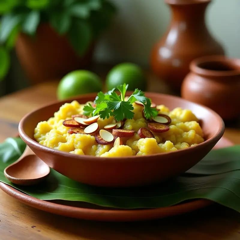 Mofongo de Plátano Verde con Camusas: Plato Puertorriqueño Vegano