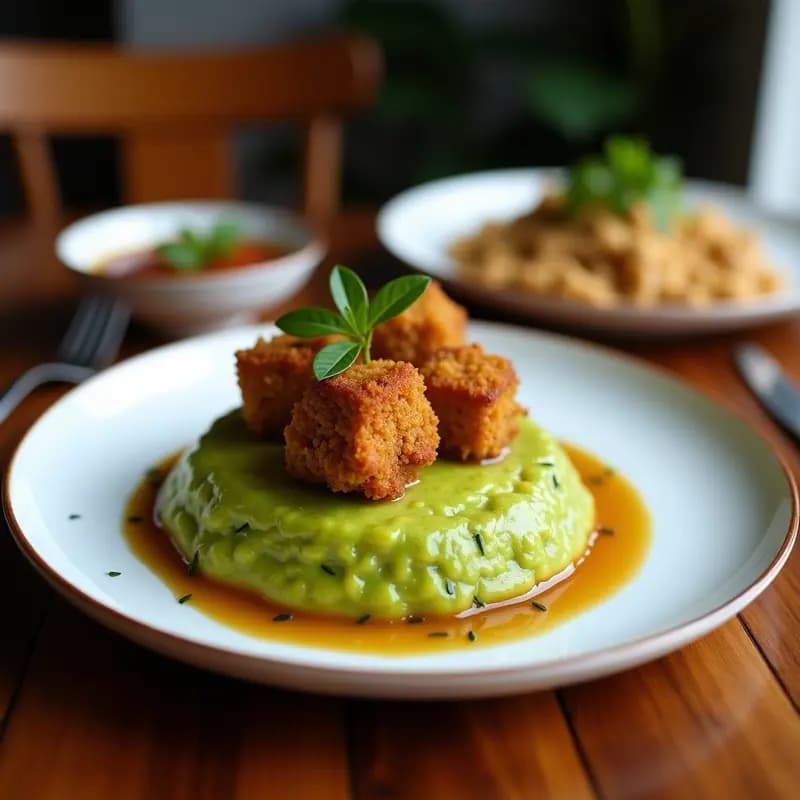 Mofongo de Plátano Verde con Chicharrón de Pollo: Receta Puerto Riqueña en Thermomix