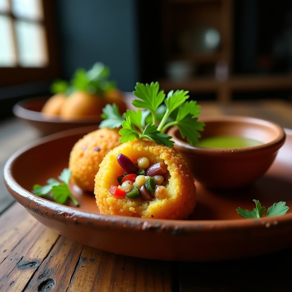 Mofongo de Plátano Verde con Relleno de Pulpo y Sofrito: Receta Puertorriqueña en Airfryer y Sin Aceite