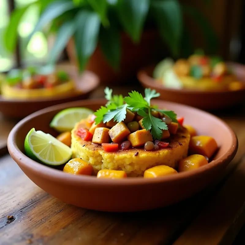 Mofongo Puertorriqueño con Tofu y Plátano Verde: Versión Vegana y Sin Lactosa