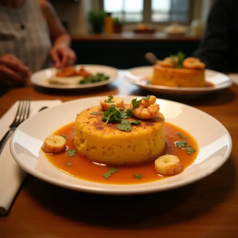 Mofongo Puerto Rico con Tostones y Camarones: Receta Caribeña en Mortero Sin Harina