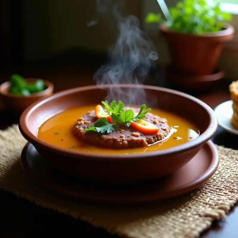 Mofongo de Yautía y Bacalao con Caldo de Pescado: Receta Puertorriqueña Tradicional en Mortar