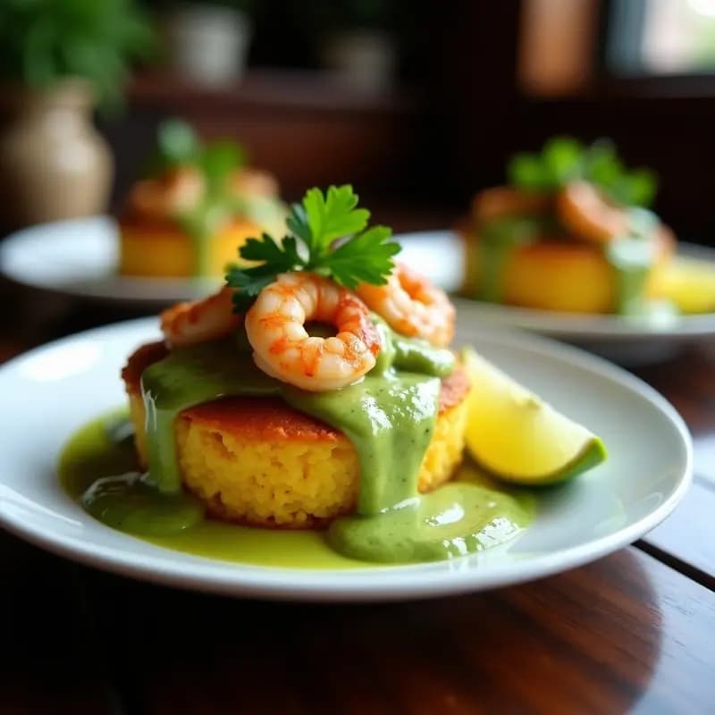 Mofongo de Yautía con Camarones en Salsa de Aguacate: Receta Puertorriqueña Keto