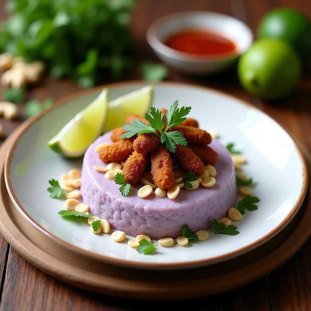 Mofongo de Yautía y Chicharrón de Setas: Receta Puertorriqueña Vegana en Olla Express