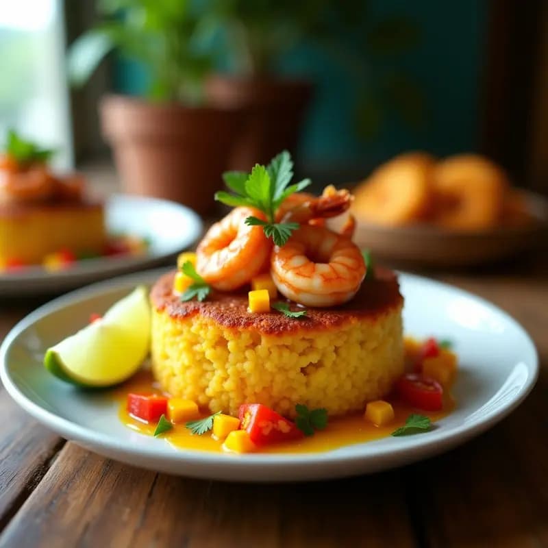 Mofongo de Yuca y Camarones: Receta Puertorriqueña en Airfryer con Toque Tropical