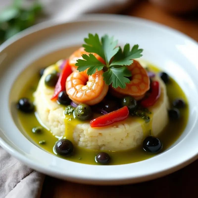 Mofongo de Yuca y Camarones: Receta Puertorriqueña Keto con Mojo Criollo
