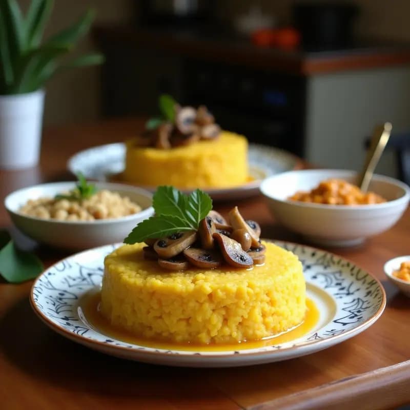 Mofongo de Yuca y Champiñones: Receta Puertorriqueña Vegana con Ajo y Chicharrón de Coco