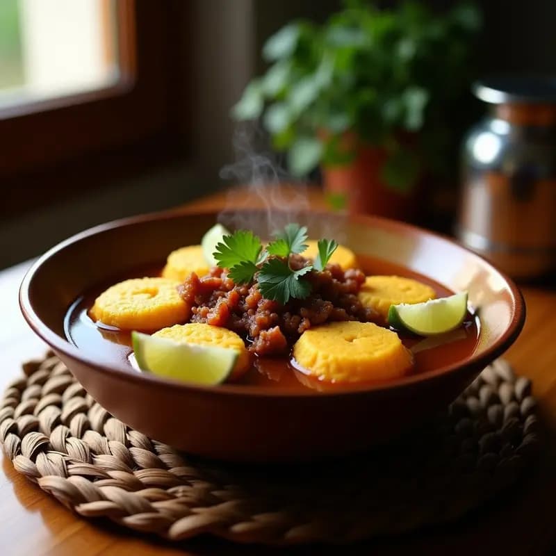 Mofongo de Yuca y Chicharrón con Caldo de Pollo: Receta Puertorriqueña Tradicional en 30 Minutos