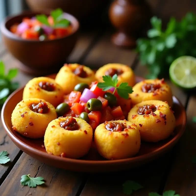 Mofongo de Yuca y Chicharrón con Salsa Criolla: Receta Puertorriqueña Sin Harina