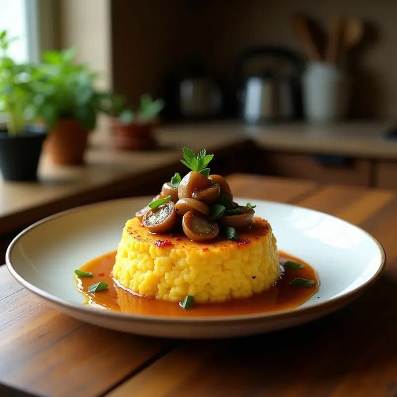 Mofongo de Yuca y Hongos Portobello: Receta Puertorriqueña Vegana en Mortar Tradicional