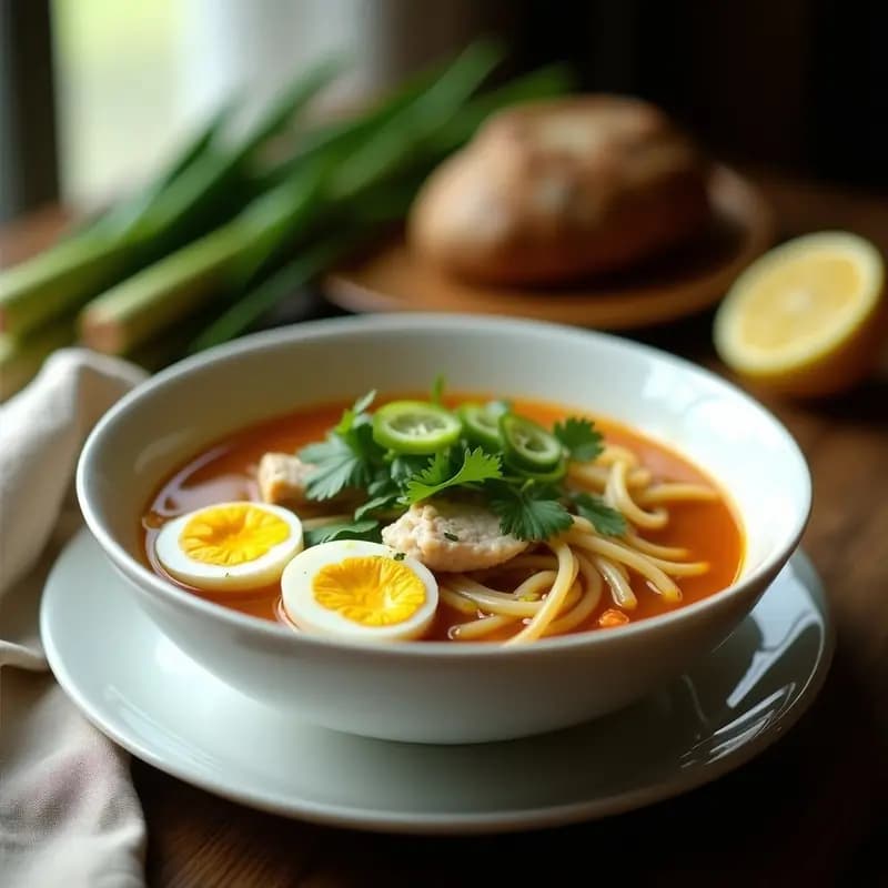 Mohinga Birmana: Sopa de Fideos con Pescado y Lemongrass para Desayunar
