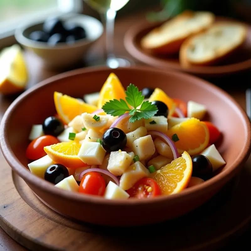 Mojete de Bacalao con Naranja y Aceitunas: Entrante Murciano Fresco y Ligero