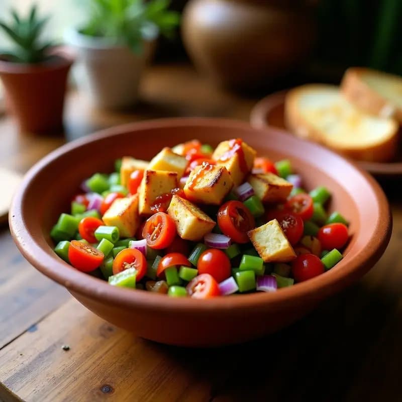 Mojete Canario: Ensalada Tradicional con Queso Asado y Salsa Mojera