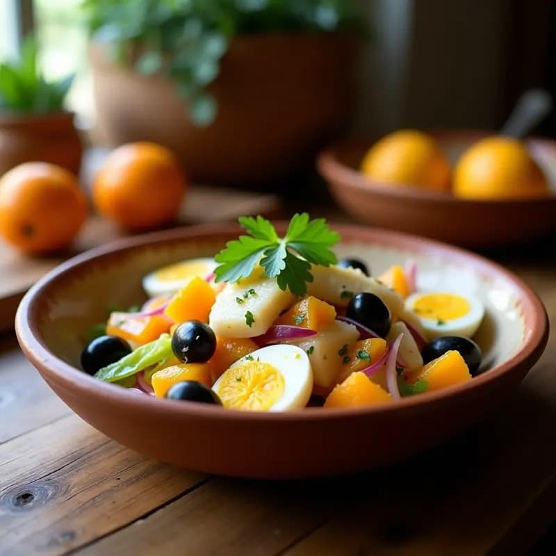 Mojete de Invierno con Bacalao y Naranjas: Ensalada Murciana con Toque Cítrico
