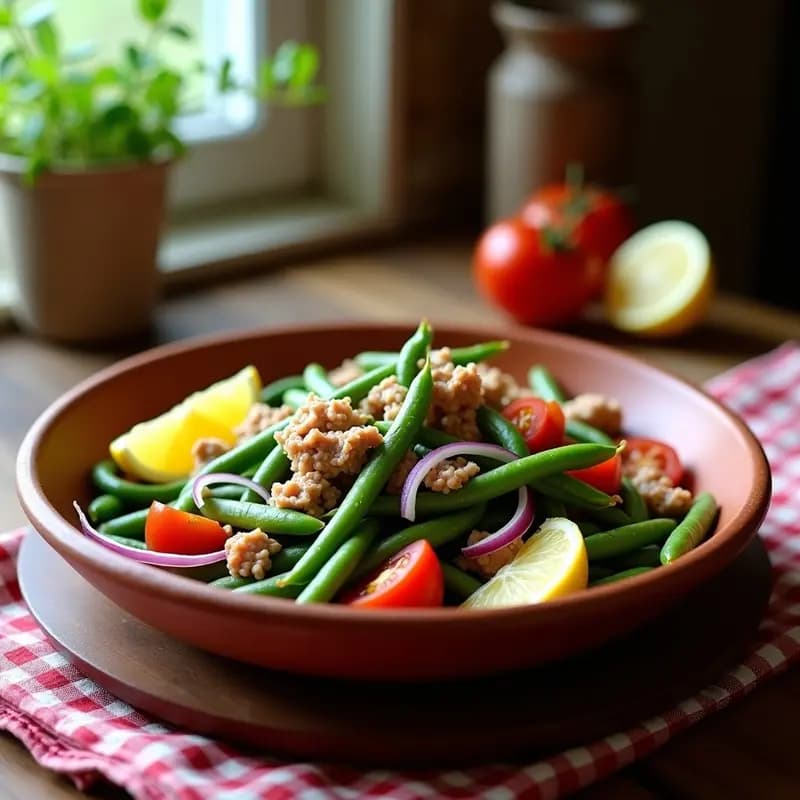 Mojete Lorquino: Ensalada de Habas, Atún y Cebolla Morada de Murcia