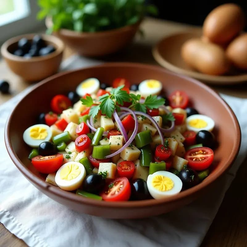 Mojete Murciano con Bacalao y Ñoras: Ensalada de Pescado y Verduras con Toque Ahumado