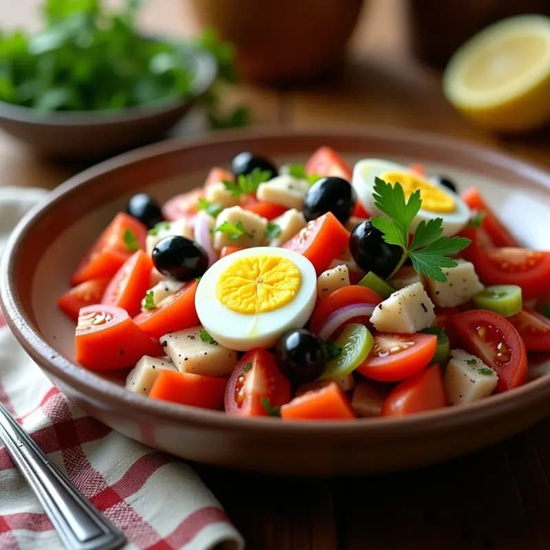 Mojete Murciano: Ensalada Tradicional con Tomate, Cebolla y Bacalao Desalado