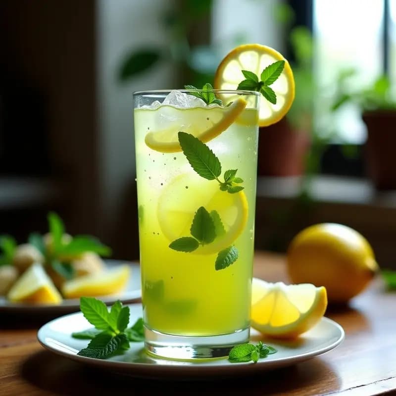 Moji de Limón y Jengibre con Semillas de Chía: Bebida Cubana Desintoxicante y Refrescante