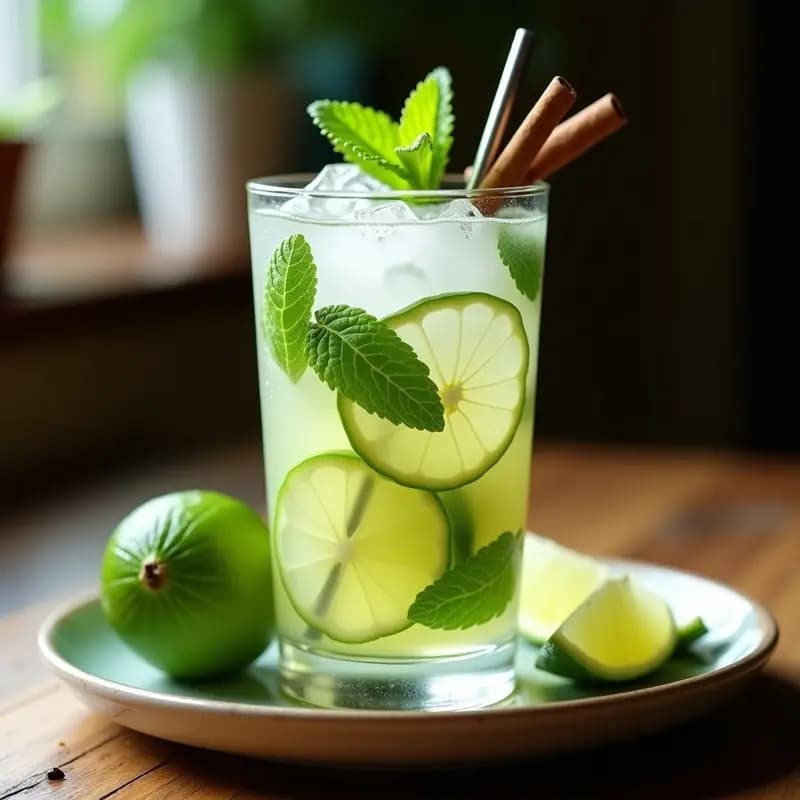 Mojito Cubano con Hierbabuena Fresca y Limón: Bebida Refrescante Sin Azúcar