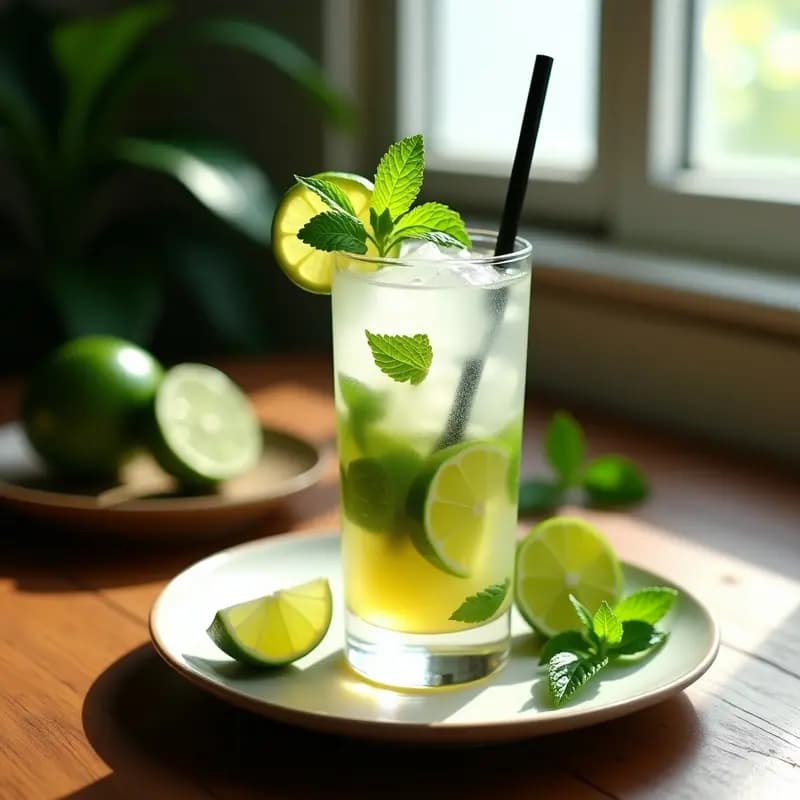 Mojito Cubano con Limón, Menta y Ron: Cóctel Refrescante y Bajo en Calorías