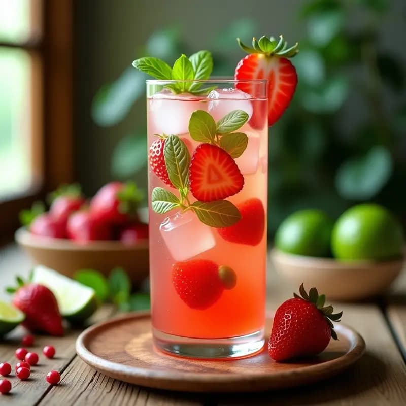 Mojito de Fresa y Albahaca: Bebida Cubana Refrescante con Toques Herbales