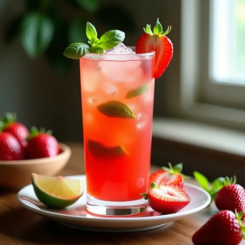 Mojito de Fresa y Albahaca sin Alcohol: Refresco Cubano Veraniego y Detox