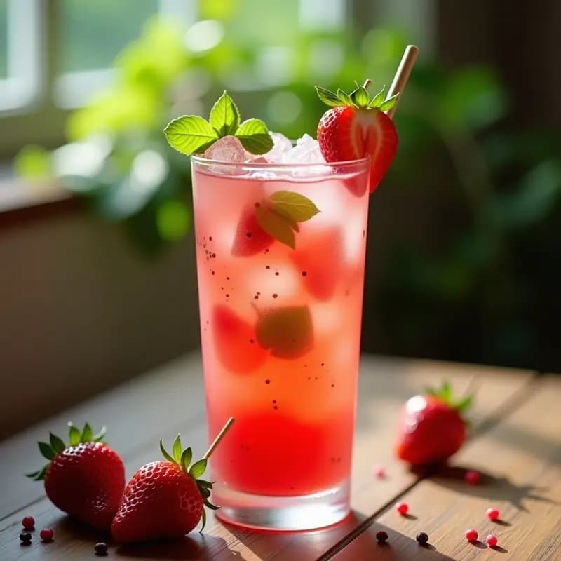 Mojito de Fresas y Albahaca: Cóctel Sin Alcohol Fresco y Afrodisíaco