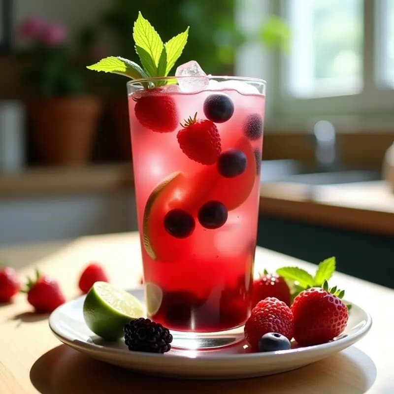 Mojito de Frutos Rojos y Menta: Bebida Cubana Sin Alcohol y Detox